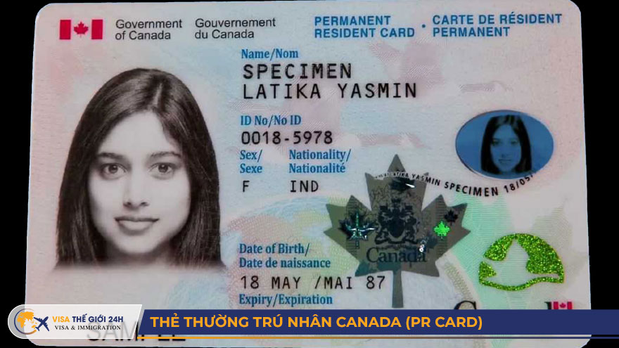 Thẻ thường trú nhân Canada (PR Card) 1